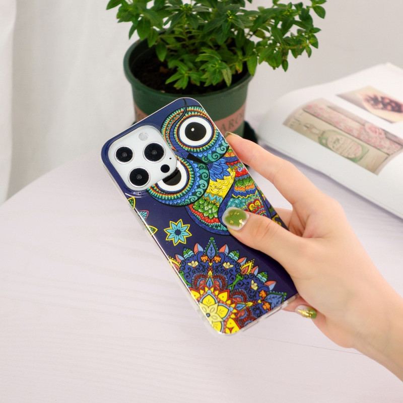 Coque iPhone 15 Pro Fluorescente Hibou