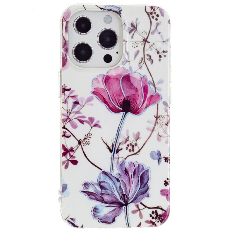 Coque iPhone 15 Pro Marbre Floral