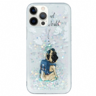 Coque iPhone 15 Pro Paillettes Chien