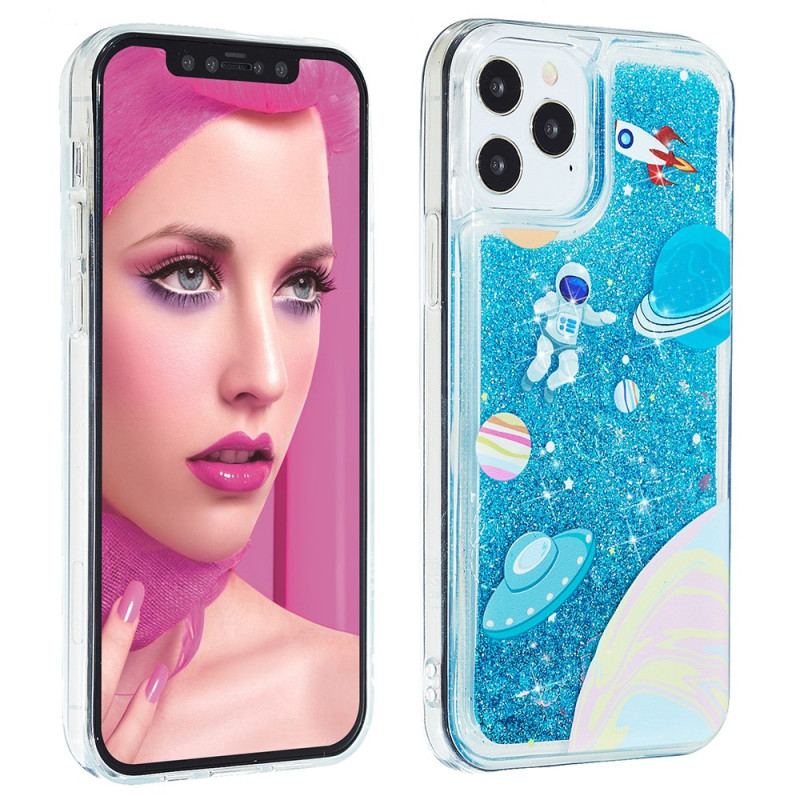 Coque iPhone 15 Pro Paillettes Espace