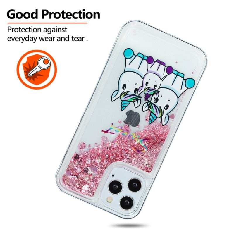 Coque iPhone 15 Pro Paillettes Licornes