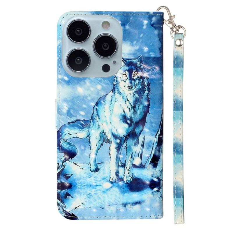 Housse iPhone 15 Pro Loups 3D à Lanière