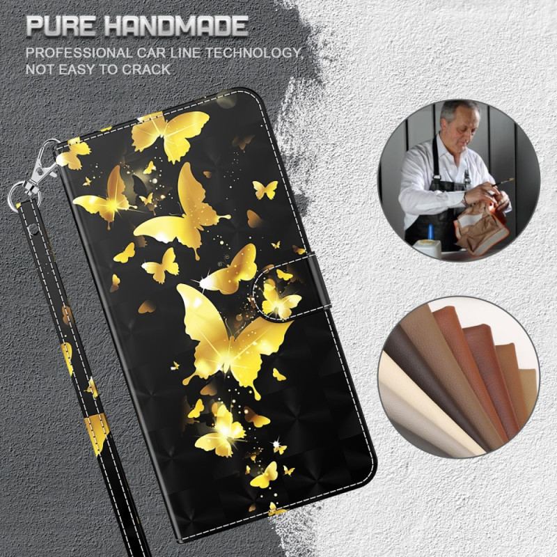 Housse iPhone 15 Pro Papillons 3D à Lanière