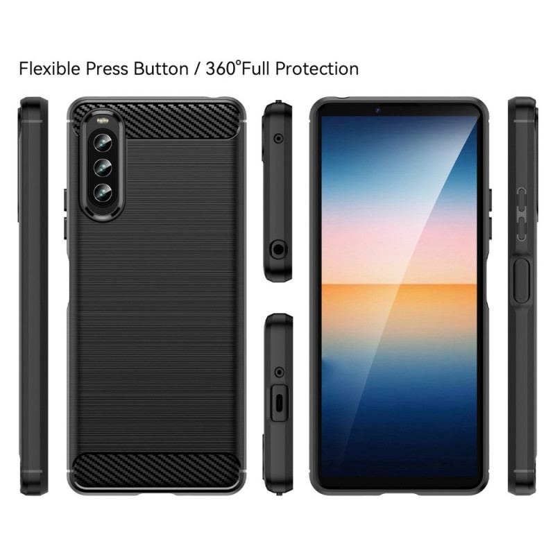 Coque Sony Xperia 10 IV Fibre Carbone Brossée