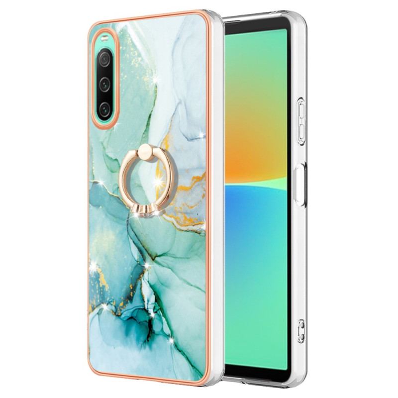 Coque Sony Xperia 10 IV Marbre avec Anneau-Support