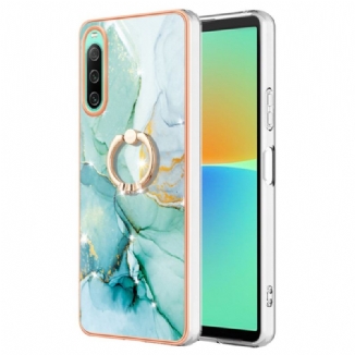 Coque Sony Xperia 10 IV Marbre avec Anneau-Support