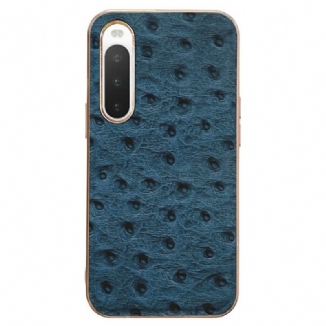 Coque Sony Xperia 10 IV Véritable Cuir Style Autruche