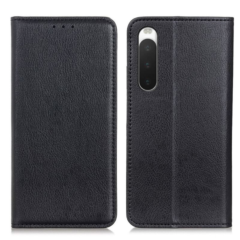 Flip Cover Sony Xperia 10 IV Cuir Fendu Litchi