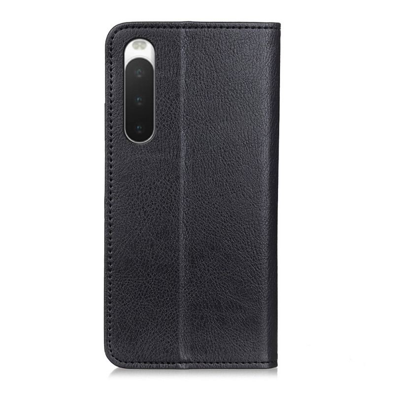 Flip Cover Sony Xperia 10 IV Cuir Fendu Litchi