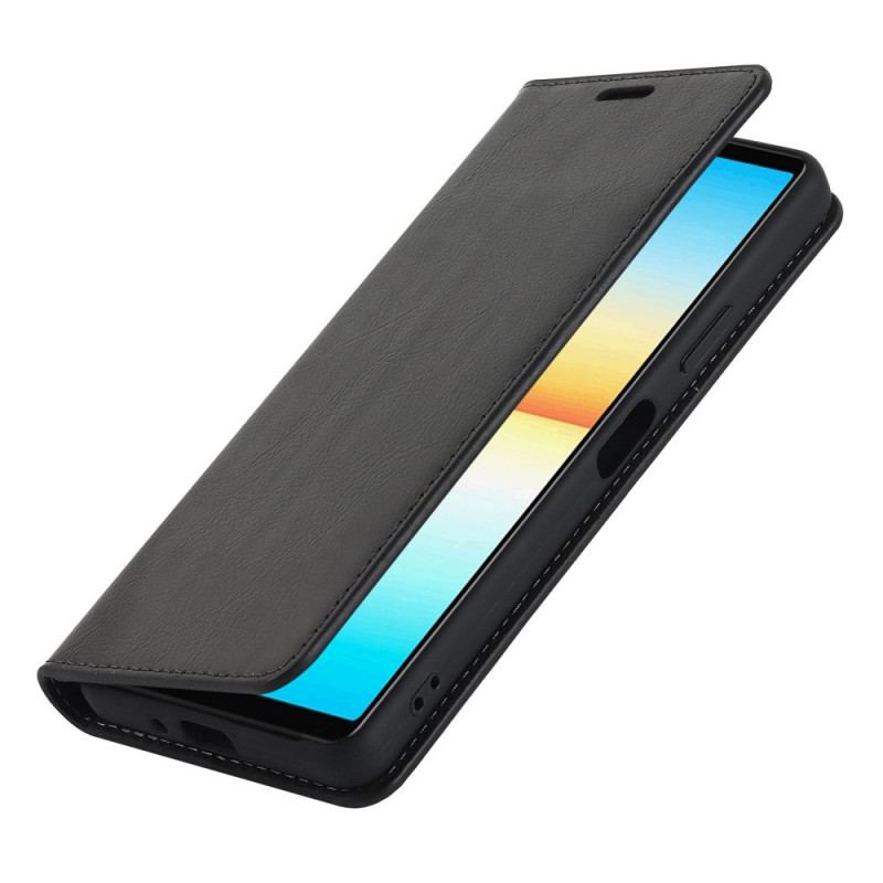 Flip Cover Sony Xperia 10 IV Cuir Véritable