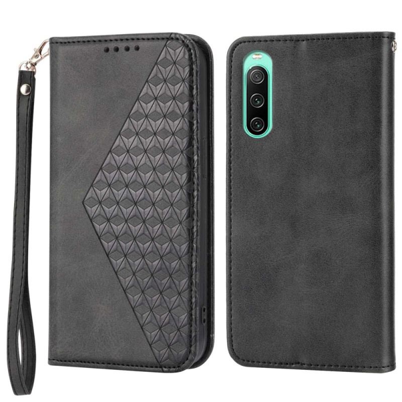 Flip Cover Sony Xperia 10 IV Style Cuir Motif 3D avec Lanière