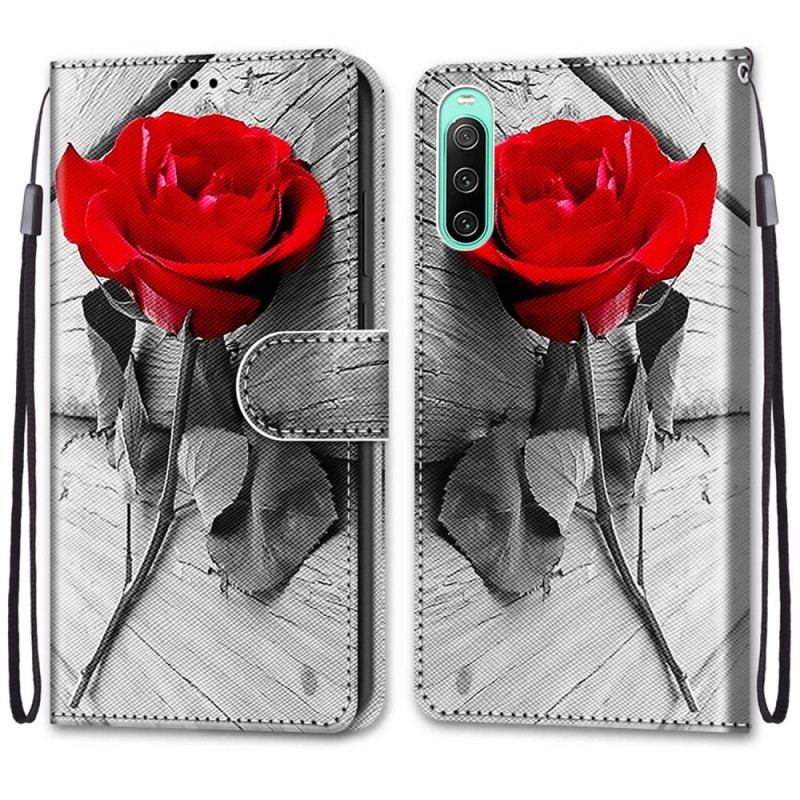 Housse Sony Xperia 10 IV Florale avec Lanière