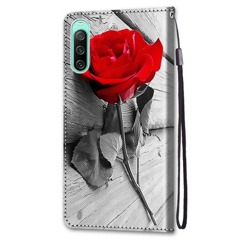 Housse Sony Xperia 10 IV Florale avec Lanière