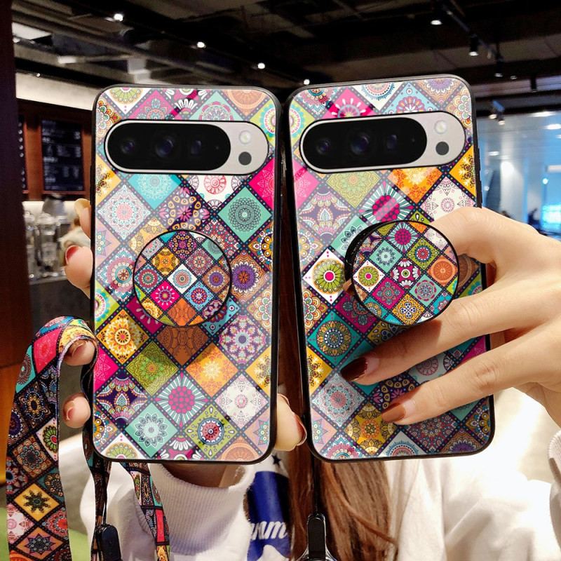 Coque Google Pixel 9 / Pixel 9 Pro Support et Lanière Patchwork