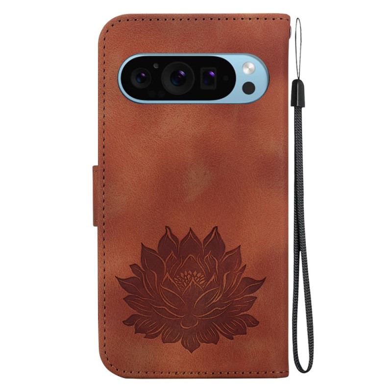 Housse Google Pixel 9 / 9 Pro Motif Lotus et Lanière