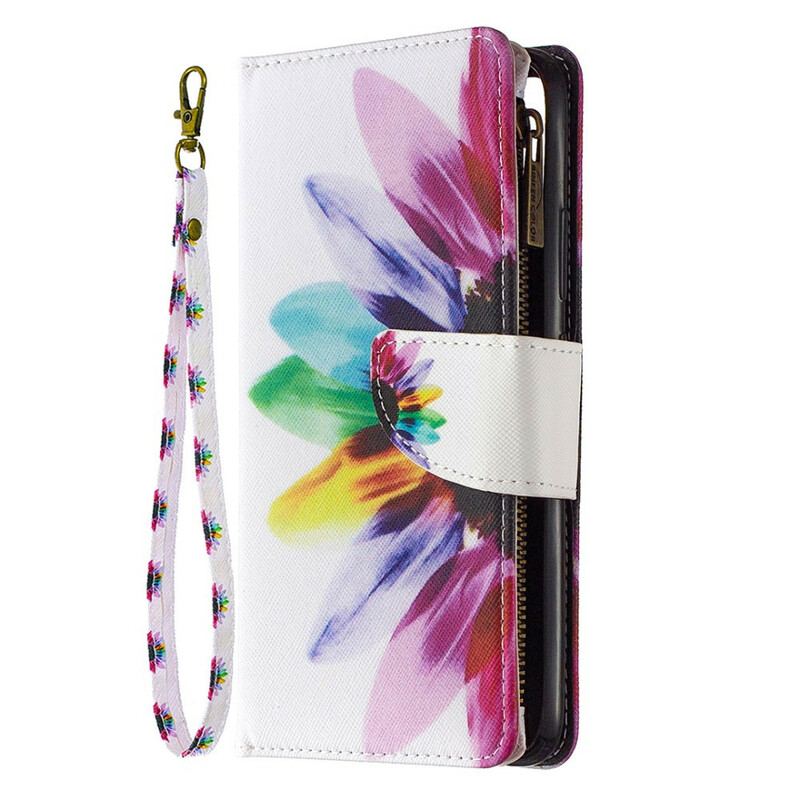 Housse Realme C11 Poche Zippée Fleur