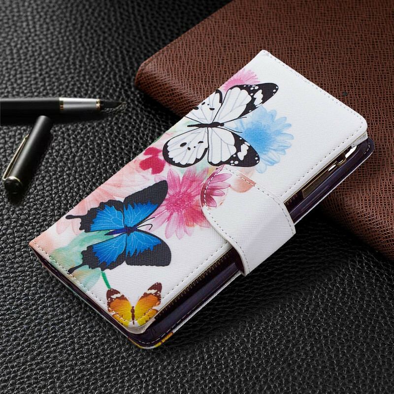 Housse Realme C11 Poche Zippée Papillons