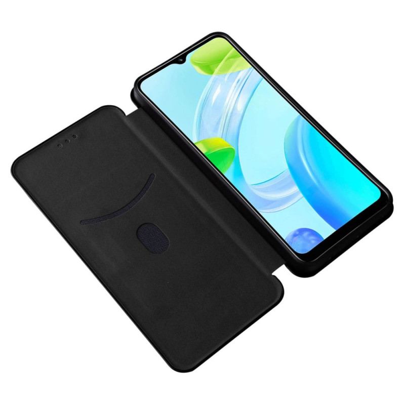 Flip Cover Realme C30 Fibre Carbone à Anneau-Support