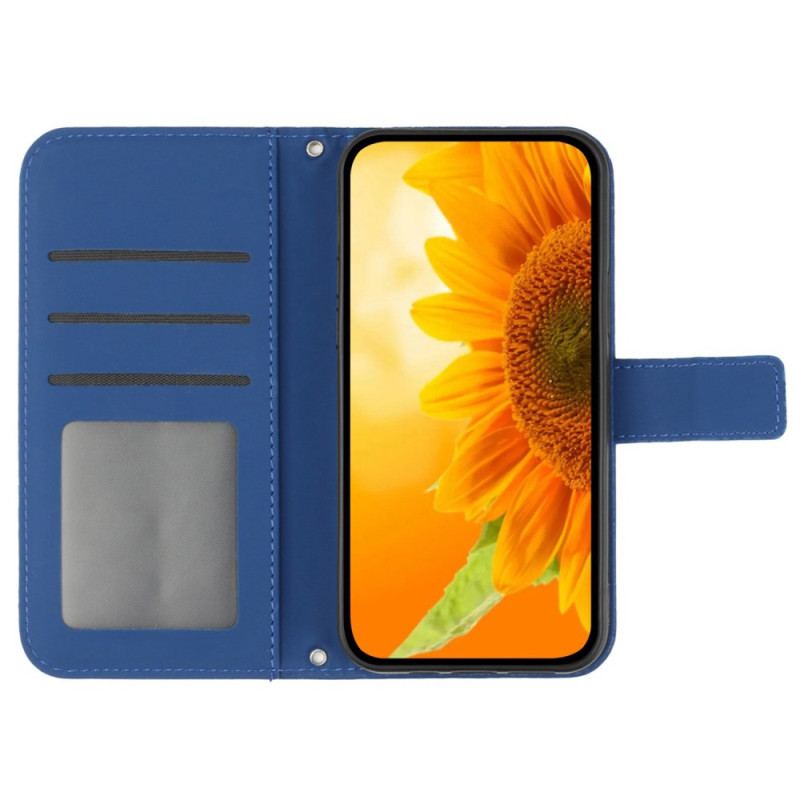 Housse Samsung Galaxy M55 5G Tournesol à Lanière