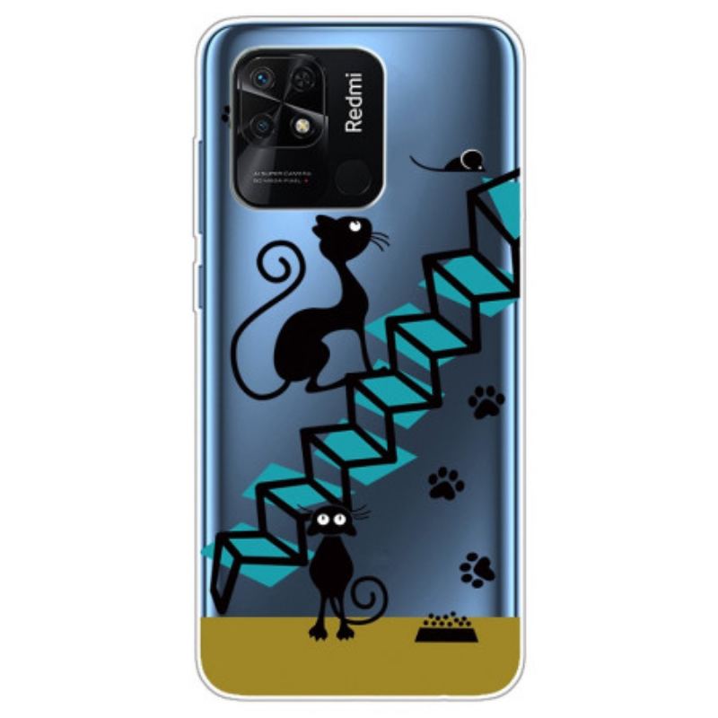 Coque Xiaomi Redmi 10C Chats dans l'Escalier