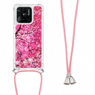 Coque Xiaomi Redmi 10C à Cordon Paillettes Arbre