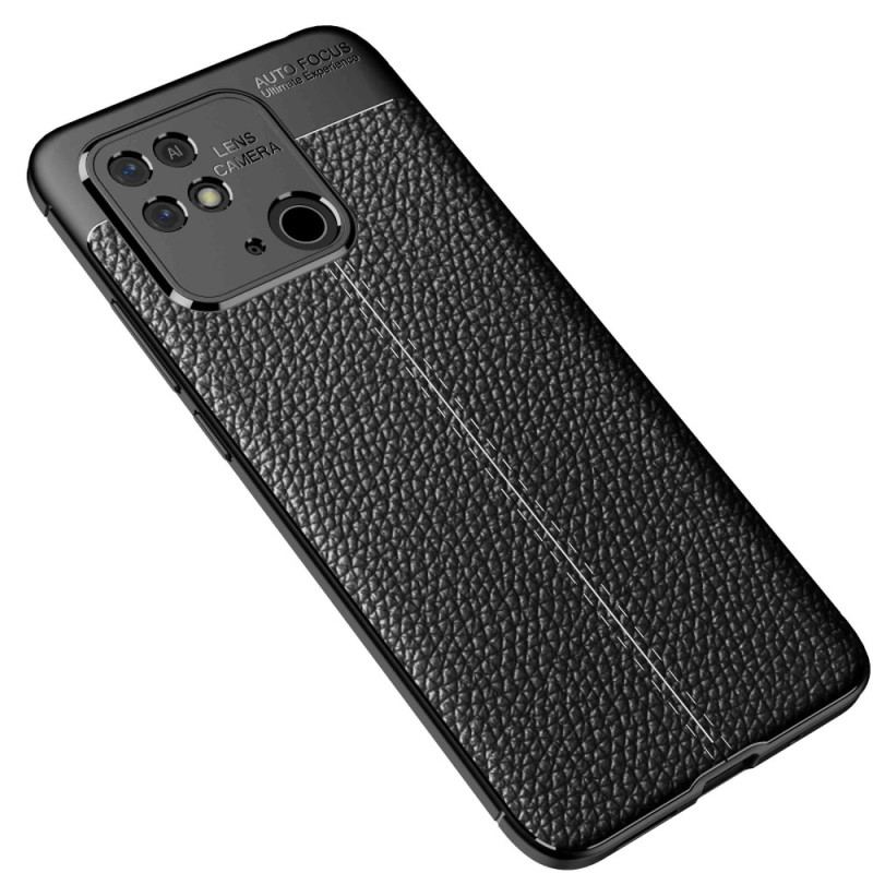 Coque Xiaomi Redmi 10C Effet Cuir Litchi Double Line