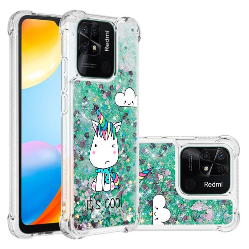 Coque Xiaomi Redmi 10C Paillettes Licornes