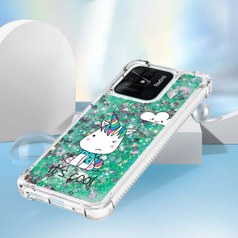 Coque Xiaomi Redmi 10C Paillettes Licornes