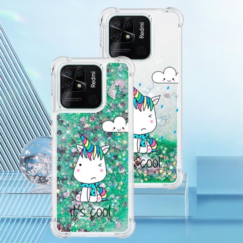 Coque Xiaomi Redmi 10C Paillettes Licornes