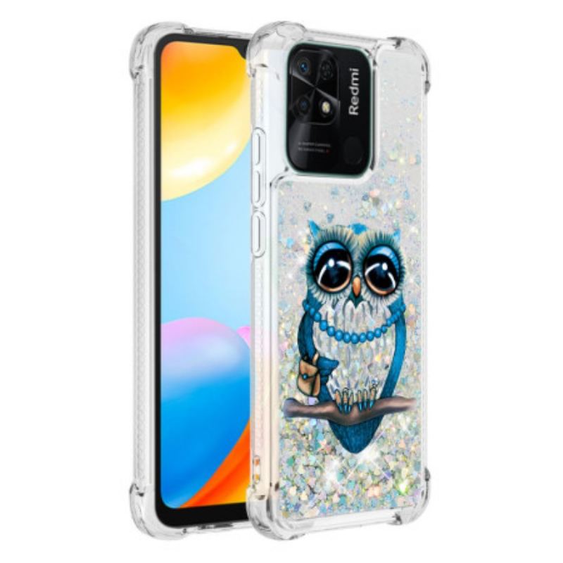 Coque Xiaomi Redmi 10C Paillettes Miss Hibou