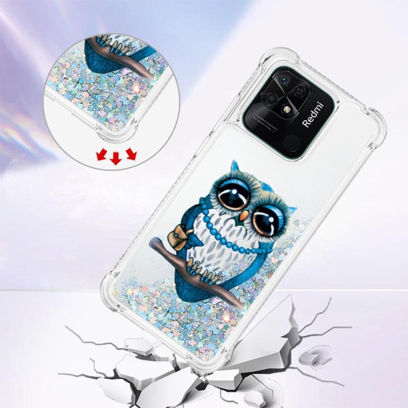 Coque Xiaomi Redmi 10C Paillettes Miss Hibou