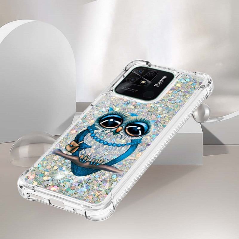 Coque Xiaomi Redmi 10C Paillettes Miss Hibou