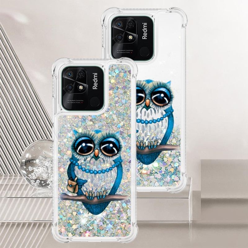 Coque Xiaomi Redmi 10C Paillettes Miss Hibou