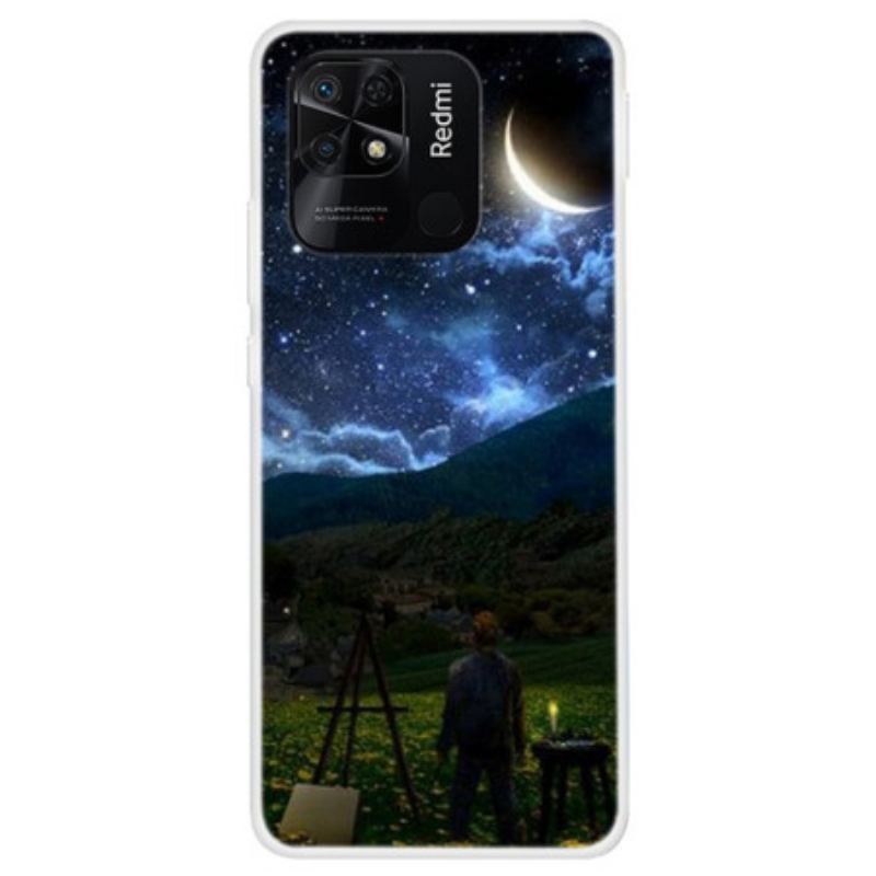 Coque Xiaomi Redmi 10C Peintre Dans La Nuit