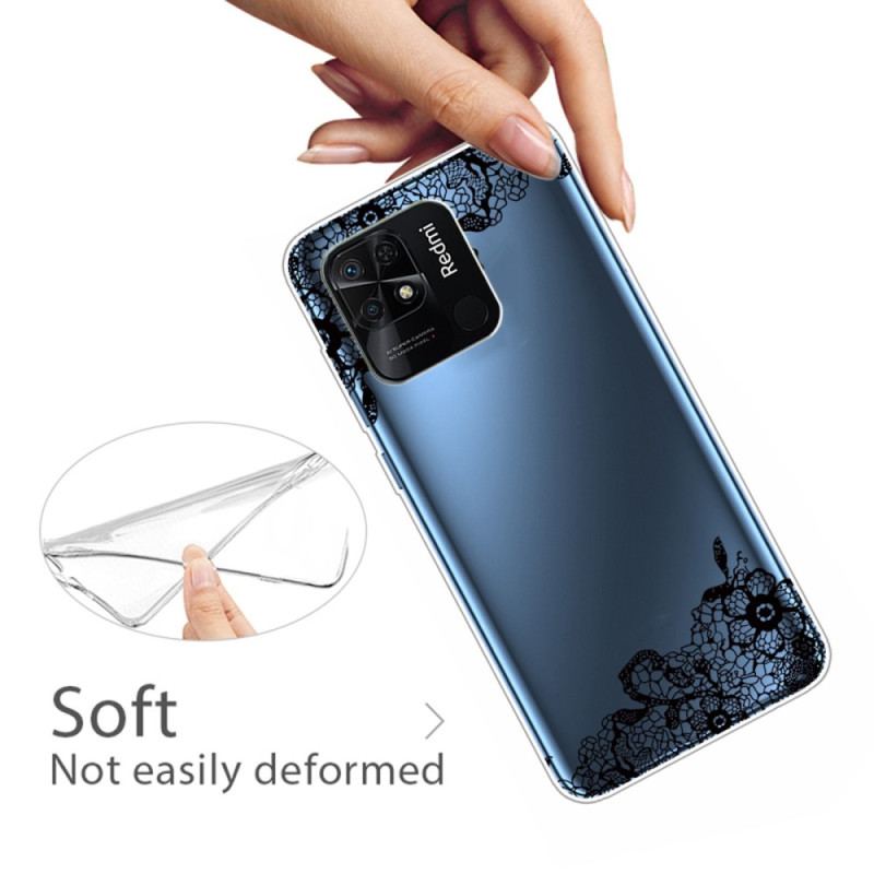 Coque Xiaomi Redmi 10C Transparente Jolie Dentelle