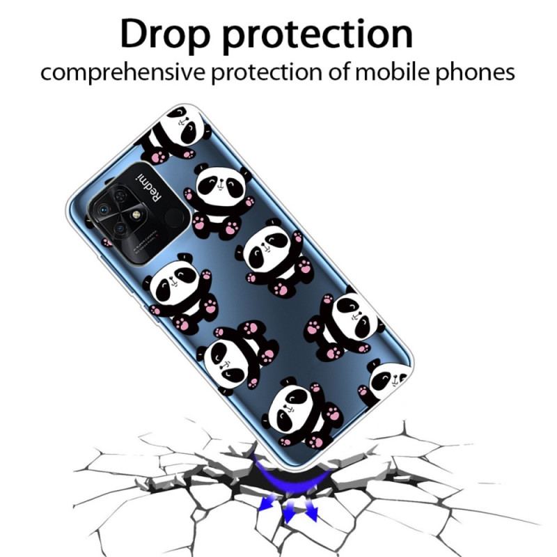 Coque Xiaomi Redmi 10C Transparente Multiples Pandas