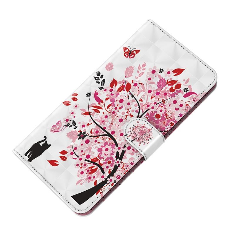 Housse Xiaomi Redmi 10C Arbre Rose à Lanière