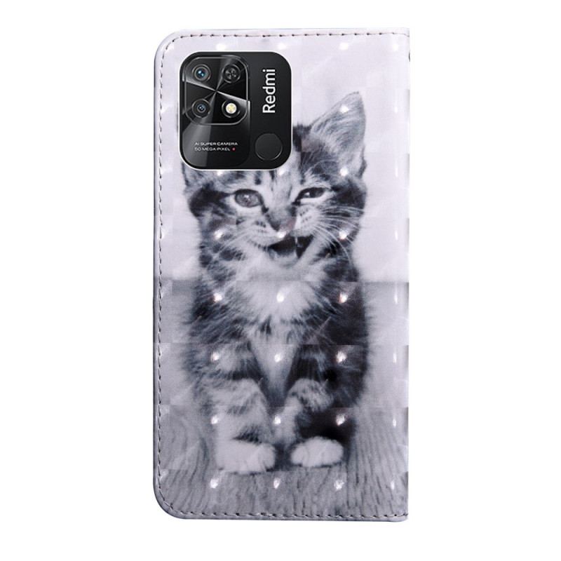 Housse Xiaomi Redmi 10C Chaton à Lanière