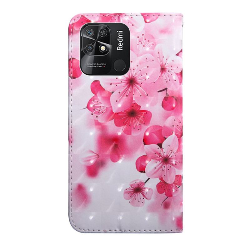 Housse Xiaomi Redmi 10C Fleurs à Lanière