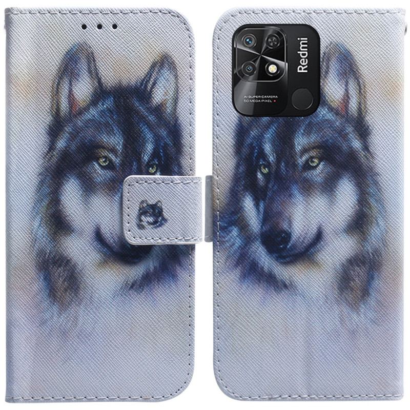 Housse Xiaomi Redmi 10C Loup Aquarelle