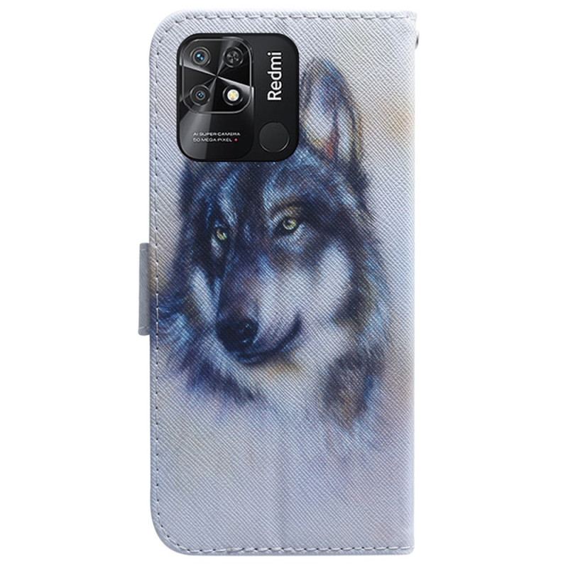 Housse Xiaomi Redmi 10C Loup Aquarelle