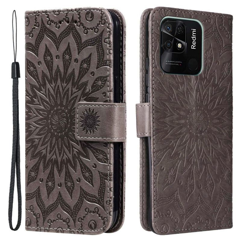 Housse Xiaomi Redmi 10C Mandala Soleil avec Lanière