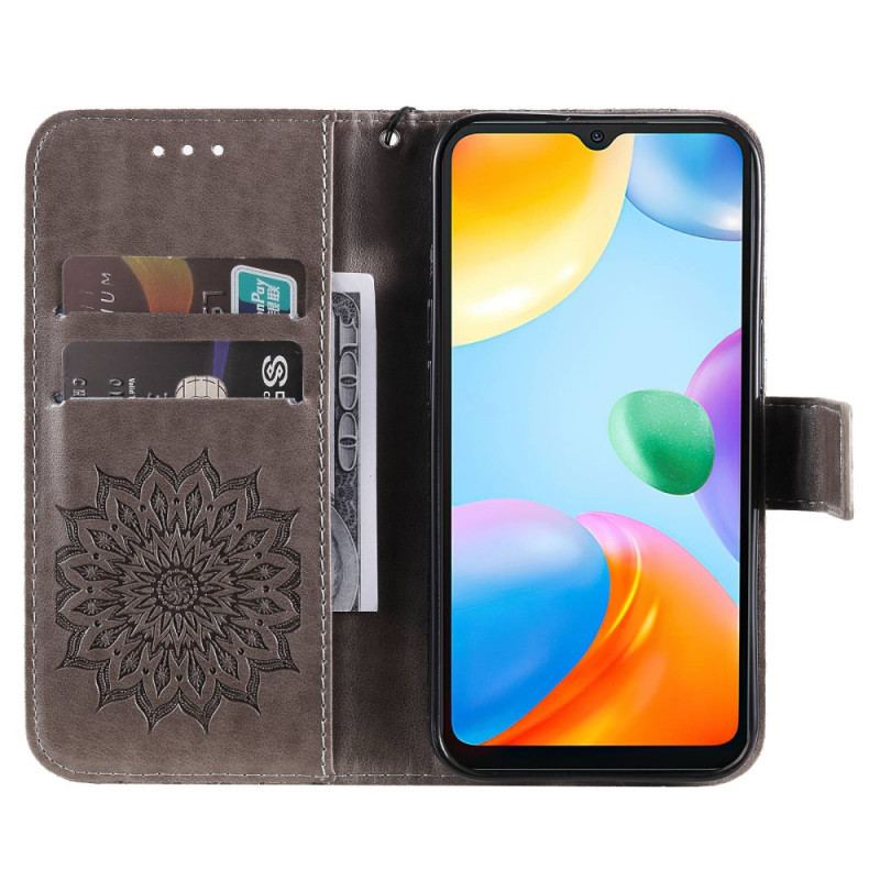 Housse Xiaomi Redmi 10C Mandala Soleil avec Lanière