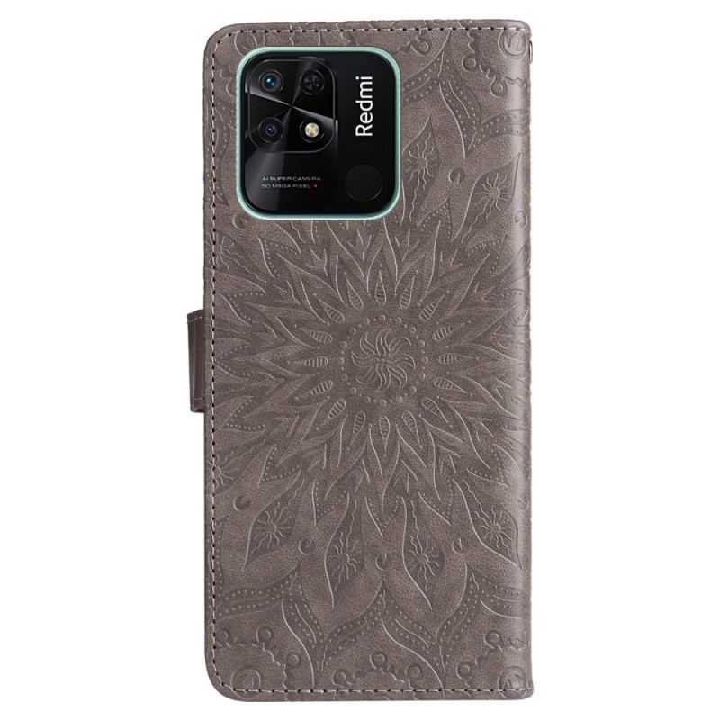 Housse Xiaomi Redmi 10C Mandala Soleil avec Lanière