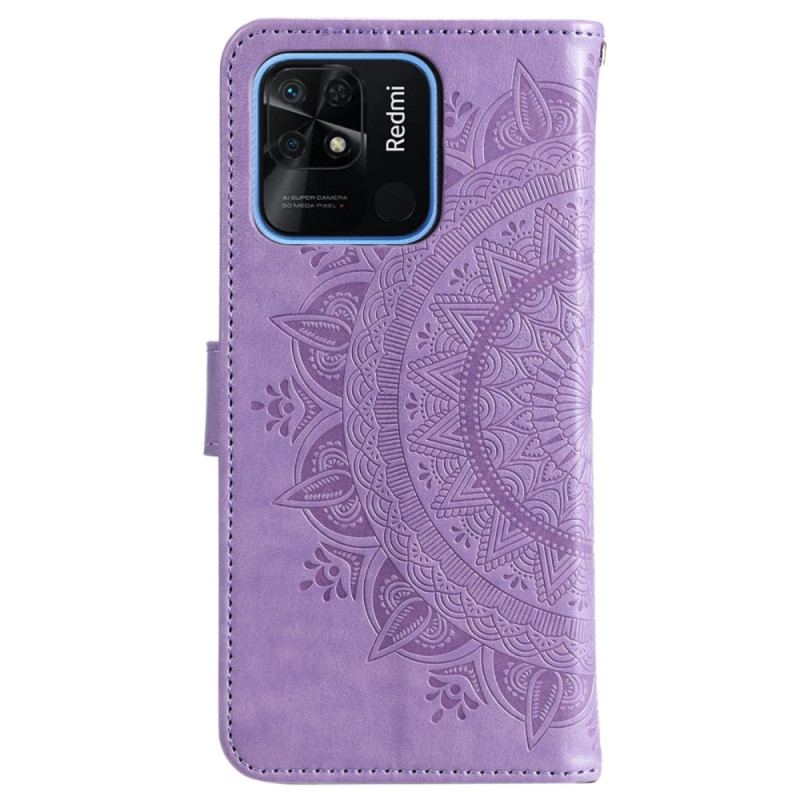 Housse Xiaomi Redmi 10C Mandala Soleil avec Lanière