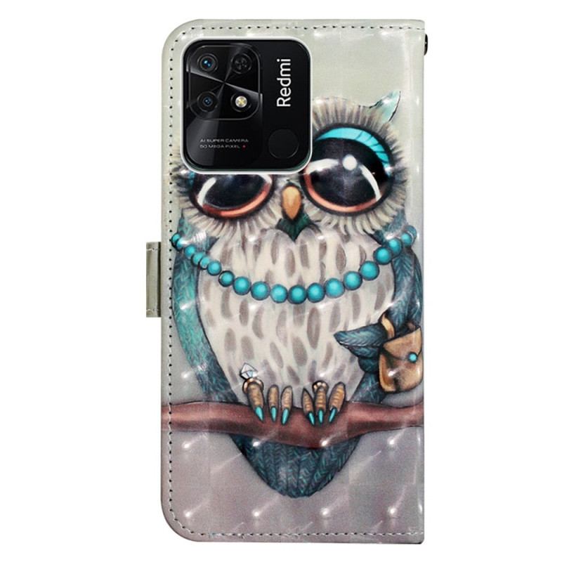 Housse Xiaomi Redmi 10C Miss Hibou à Lanière