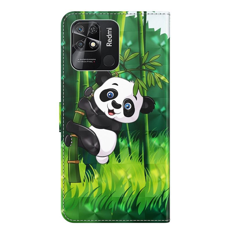 Housse Xiaomi Redmi 10C Panda Bambou à Lanière