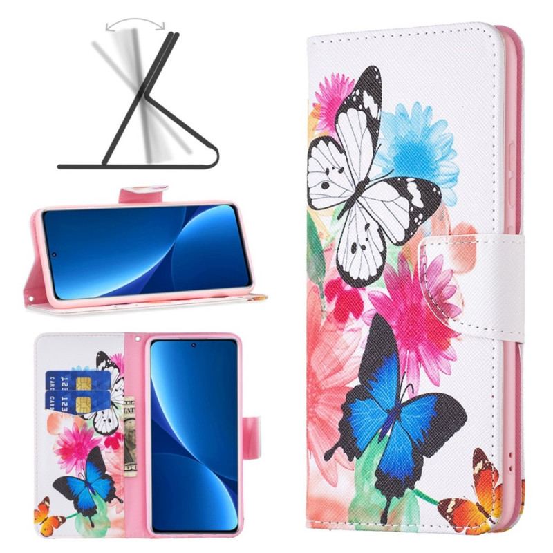 Housse Xiaomi Redmi 10C Papillons Aquarelle