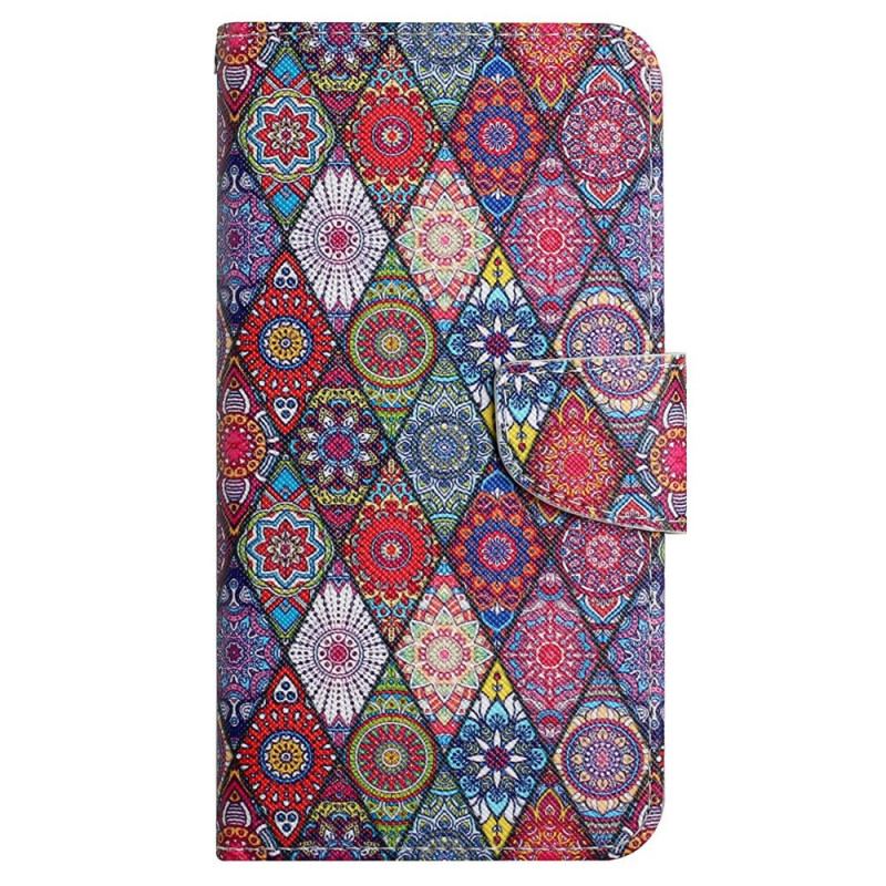 Housse Xiaomi Redmi 10C Patchwork à Lanière