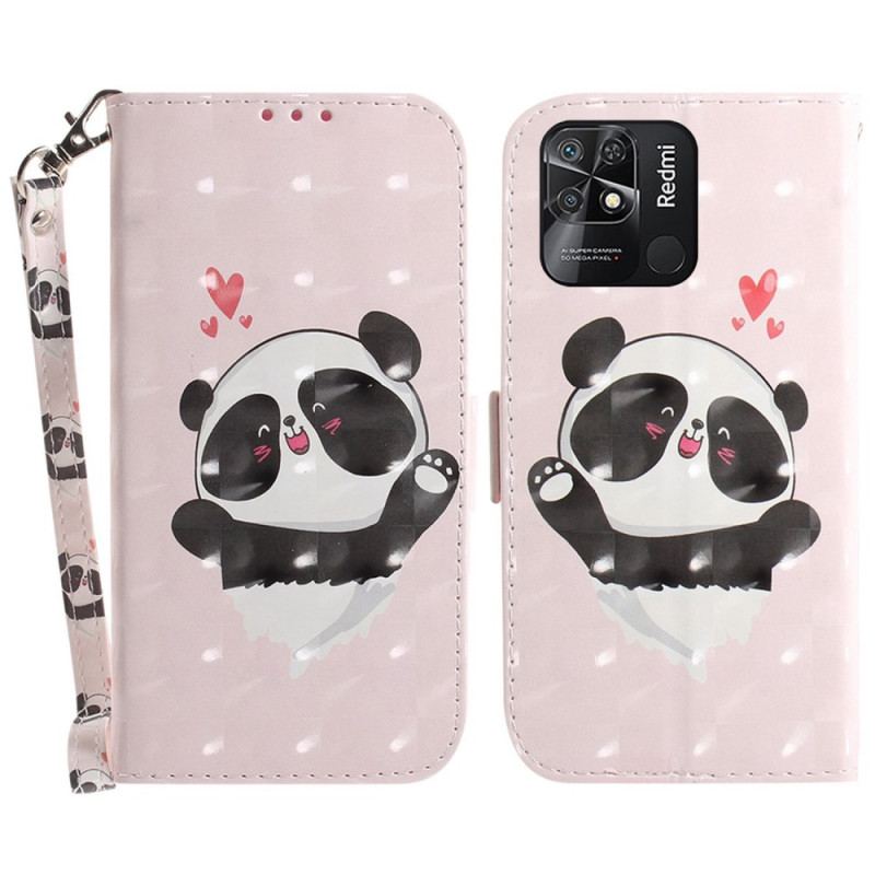 Housse Xiaomi Redmi 10C Petit Panda à Lanière